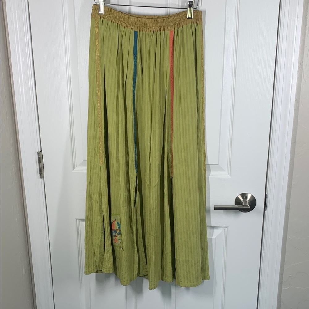 Surya maxi skirt with splits green size small